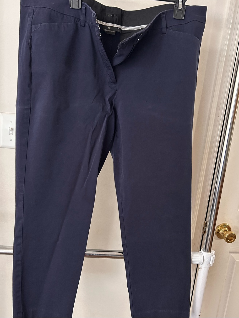 Worthington Dark Navy Ankle-Length Straight Pants - Picture 6 of 9